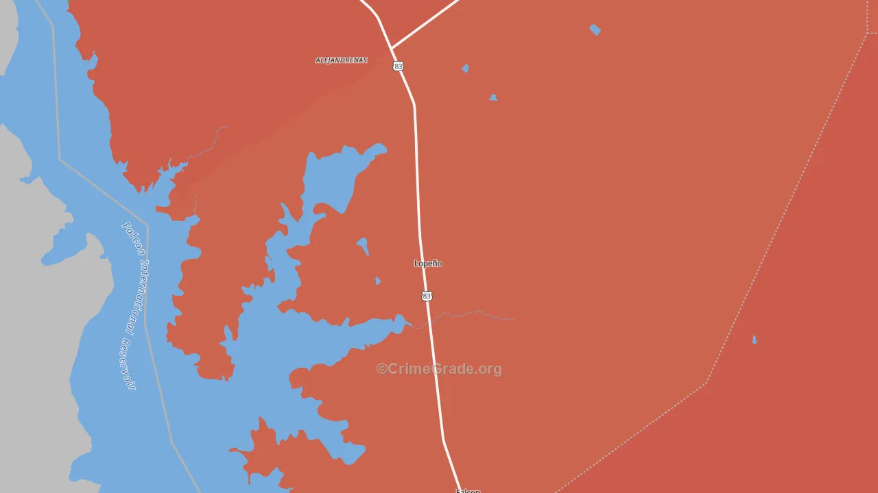 Lopeno, TX Map of Drug-Related Crime Rates