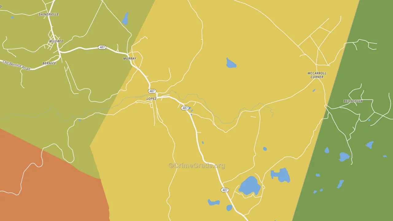 Lopez, PA Map of Drug-Related Crime Rates