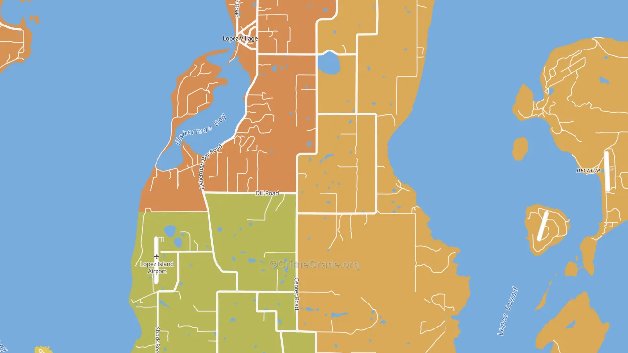 Lopez, WA Map of Drug-Related Crime Rates