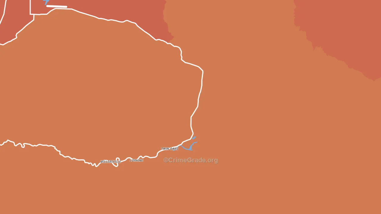 Loraine, CA Map of Drug-Related Crime Rates