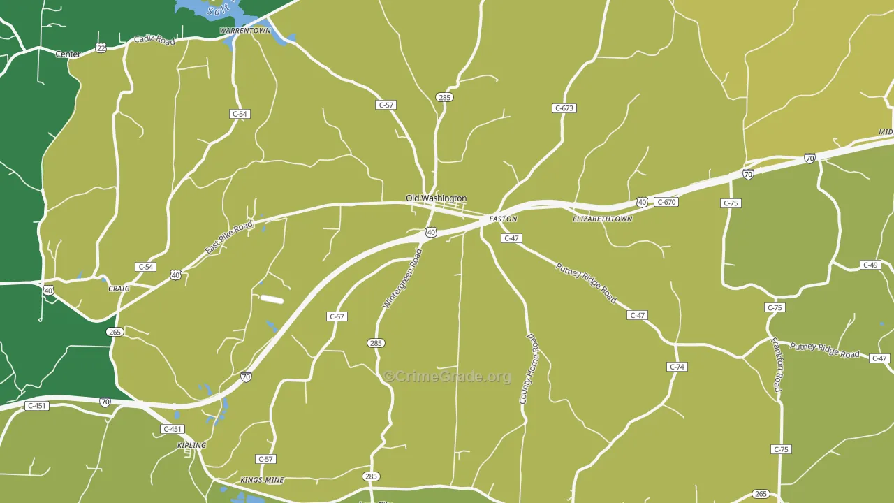 Lore City, OH Map of Drug-Related Crime Rates