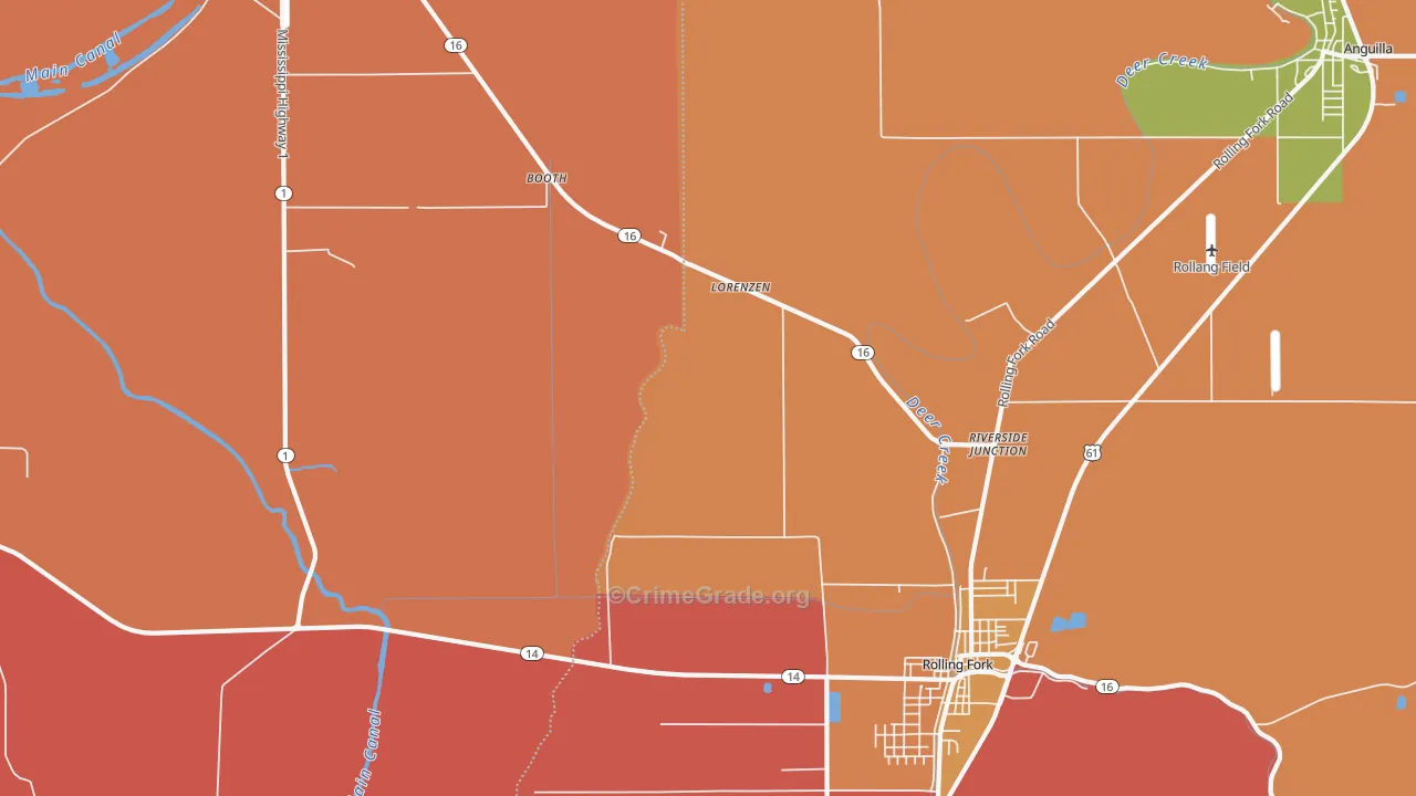 Lorenzen, MS Map of Drug-Related Crime Rates