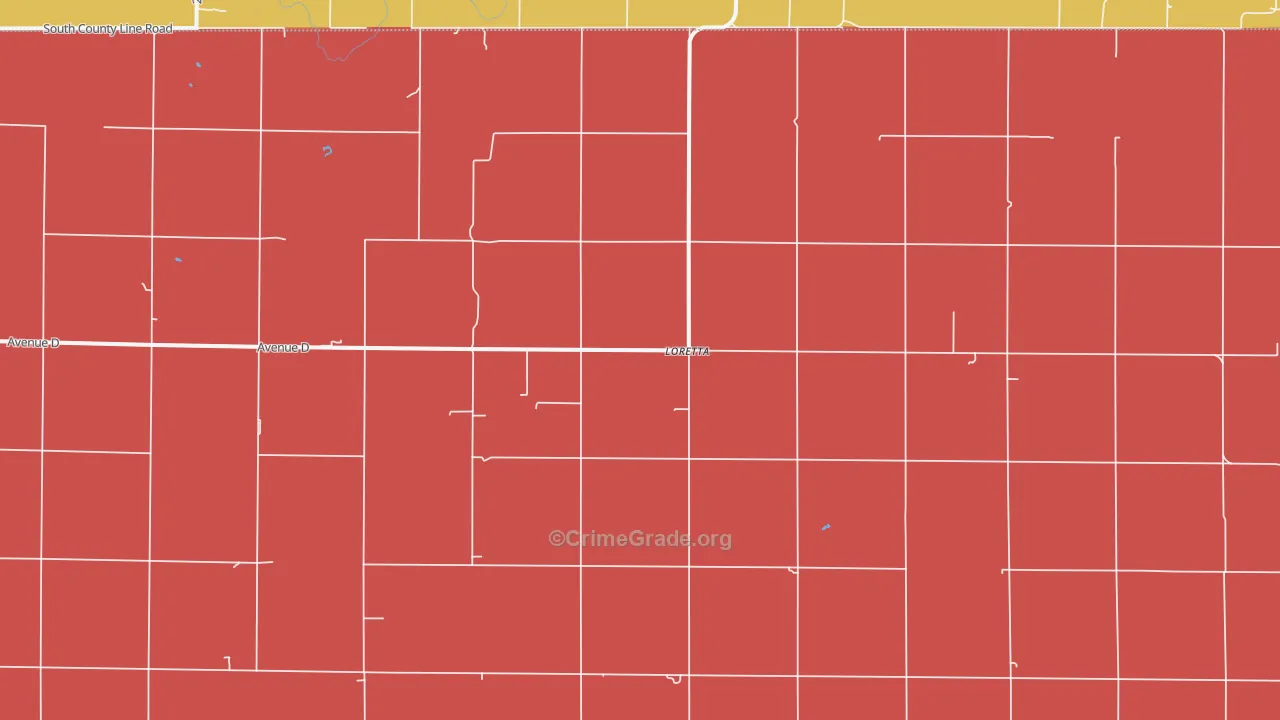 Loretta, KS Map of Drug-Related Crime Rates