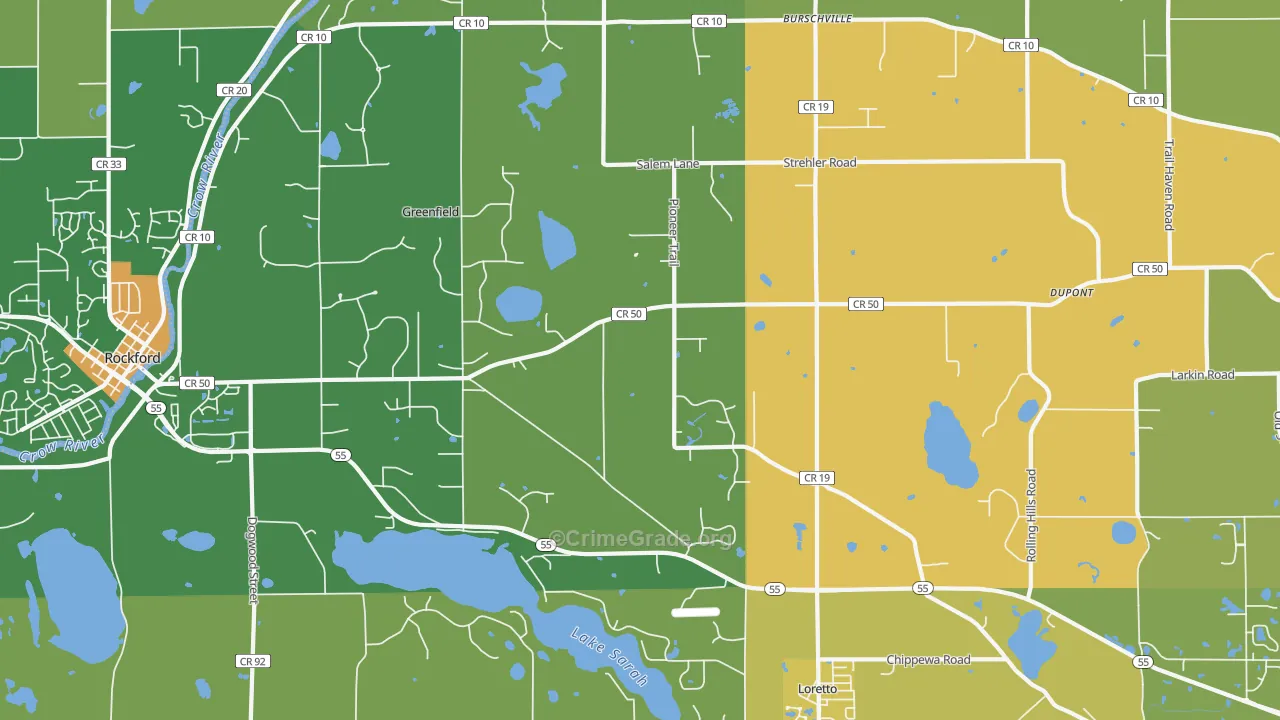 Loretto, MN Map of Drug-Related Crime Rates