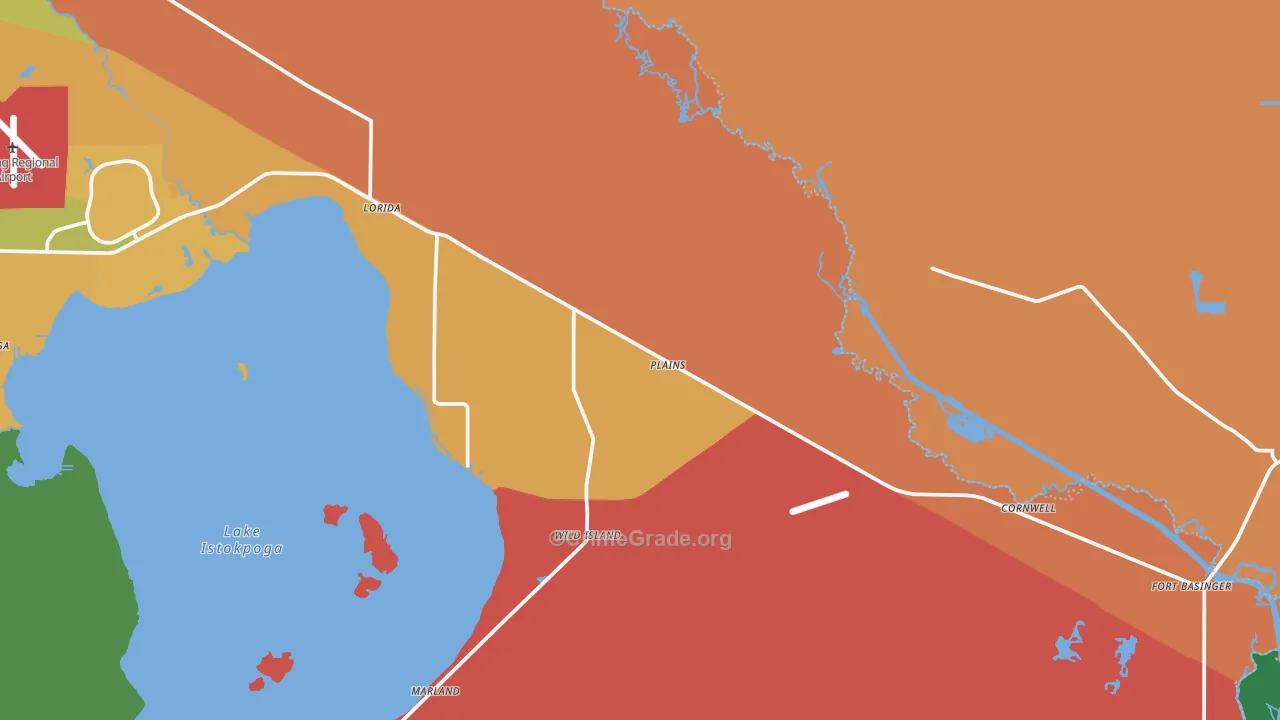 Lorida, FL Map of Drug-Related Crime Rates