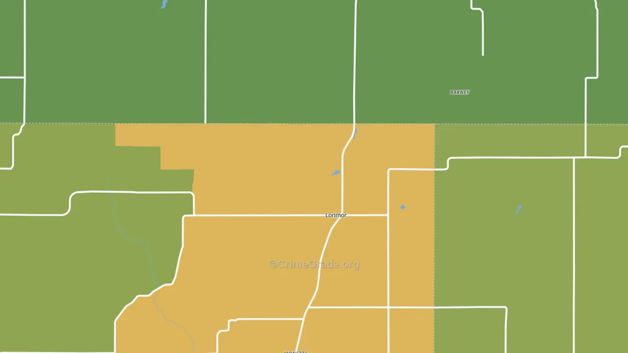 Lorimor, IA Map of Drug-Related Crime Rates