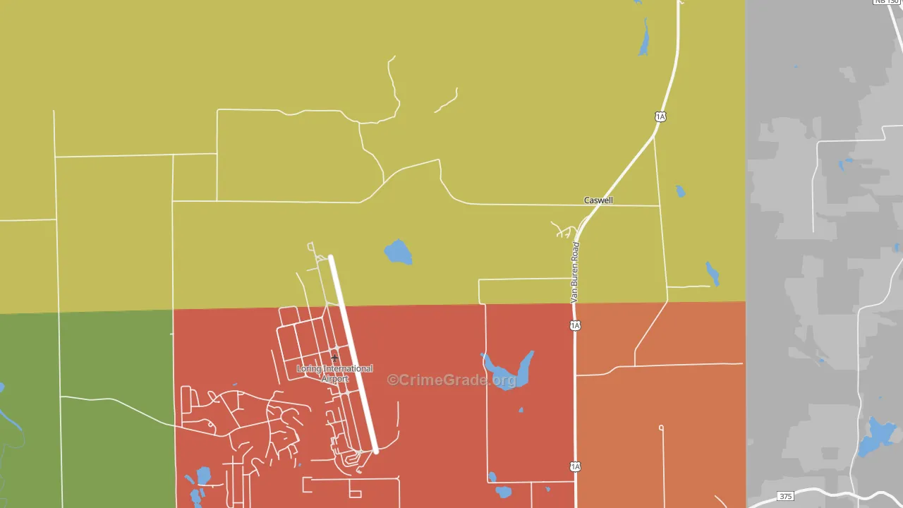 Loring Air Force Base, ME Map of Drug-Related Crime Rates