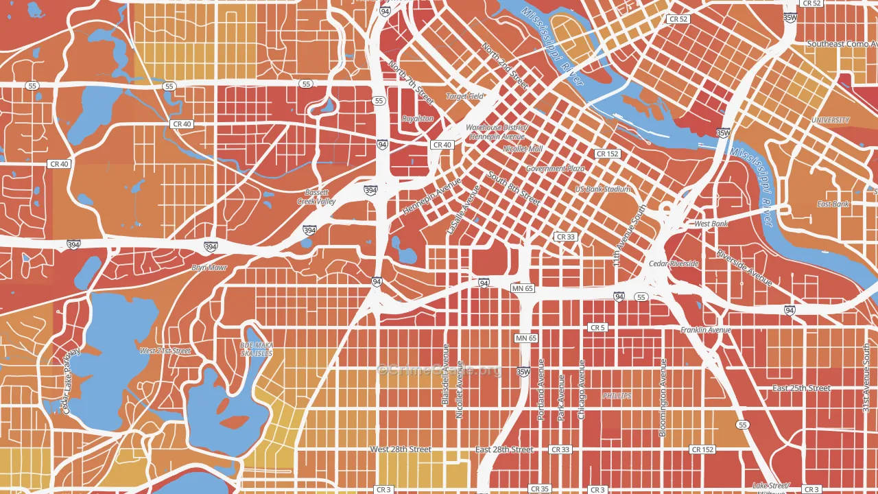 Loring Park, Minneapolis, MN Map of Drug-Related Crime Rates