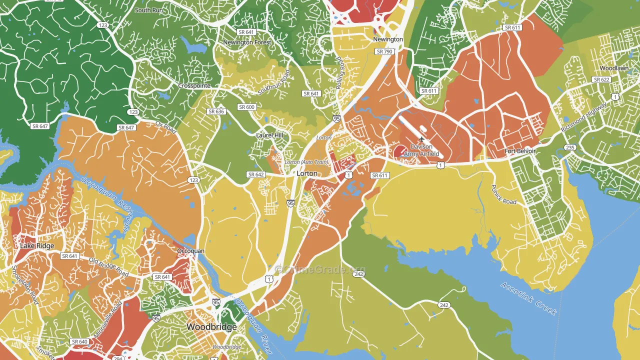 Lorton, VA Map of Drug-Related Crime Rates