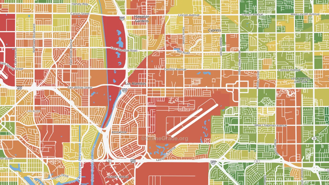 Los Alamitos, CA Map of Drug-Related Crime Rates
