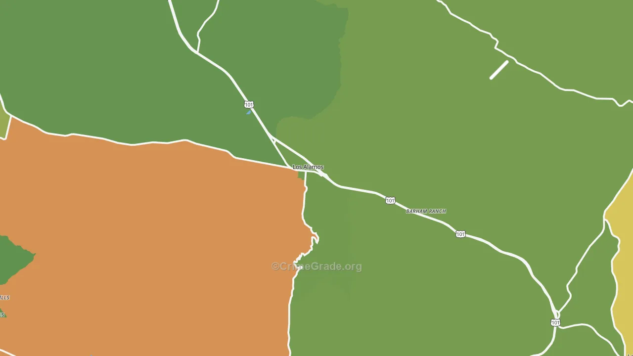 Los Alamos, CA Map of Drug-Related Crime Rates