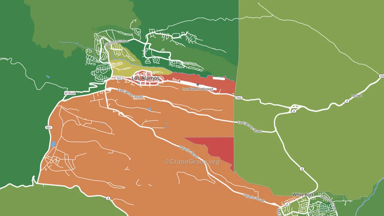 Los Alamos County, NM Map of Drug-Related Crime Rates