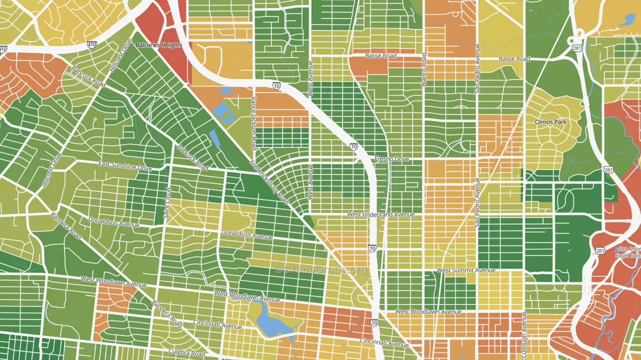 Los Angeles Heights-Keystone, San Antonio, TX Map of Drug-Related Crime Rates