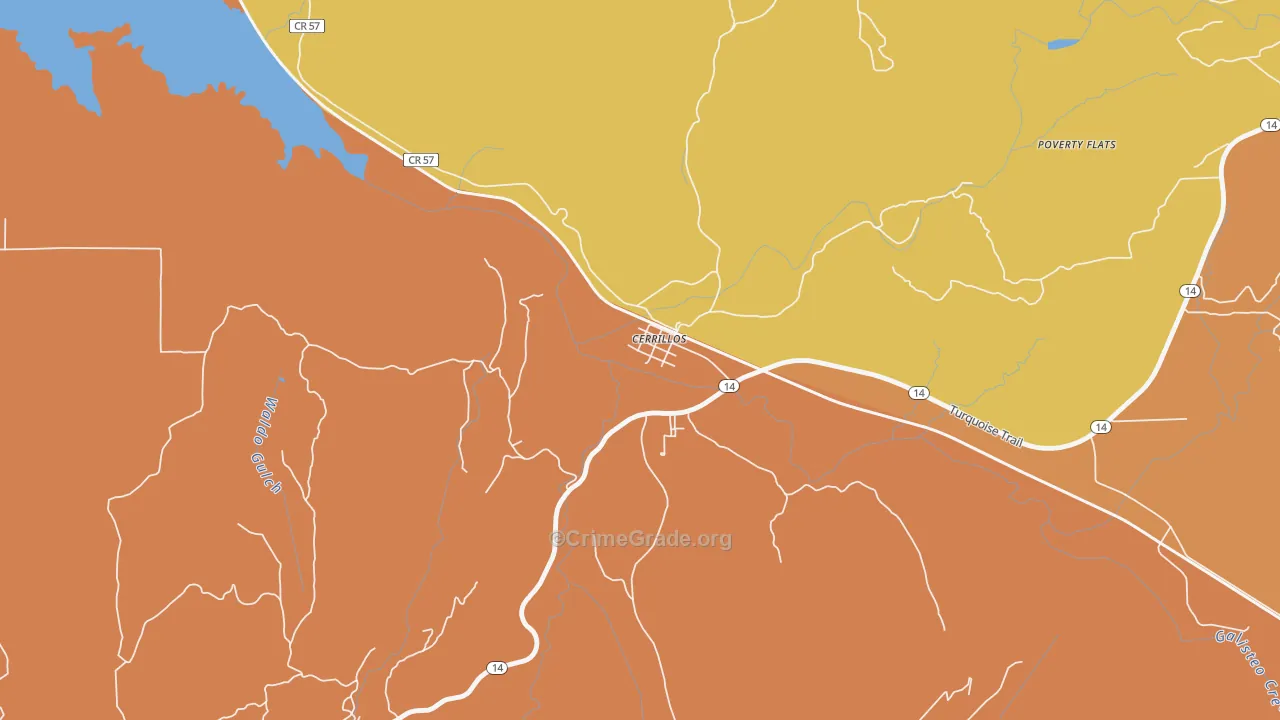 Los Cerrillos, NM Map of Drug-Related Crime Rates