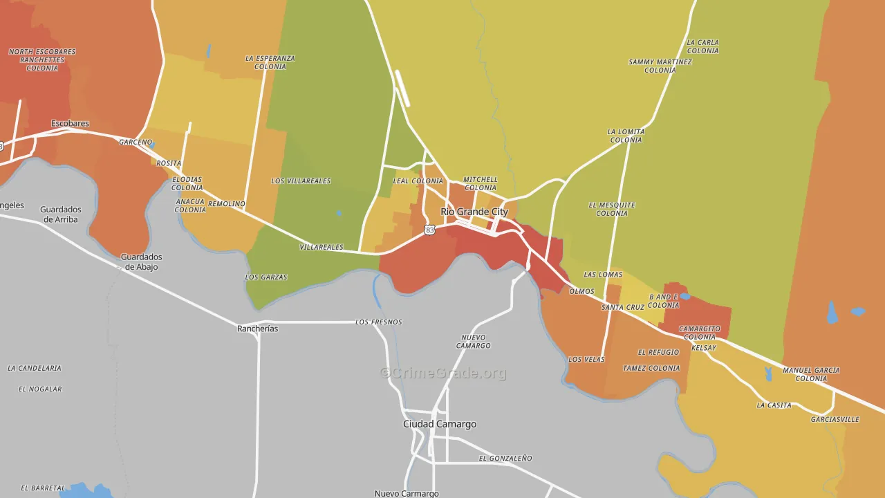Los Ebanos, TX Map of Drug-Related Crime Rates