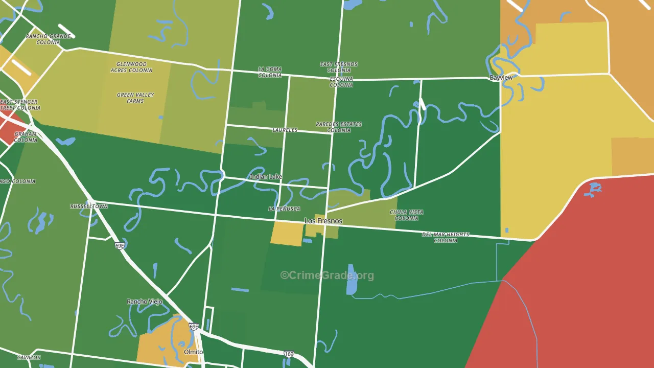 Los Fresnos, TX Map of Drug-Related Crime Rates
