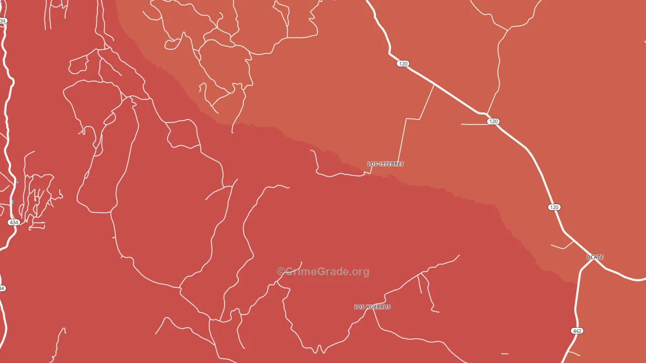 Los Hueros, NM Map of Drug-Related Crime Rates
