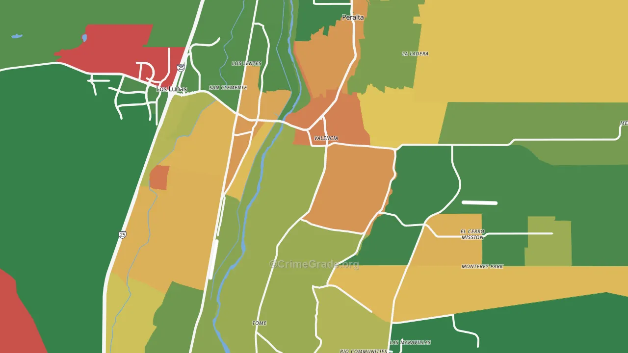 Los Lunas, NM Map of Drug-Related Crime Rates