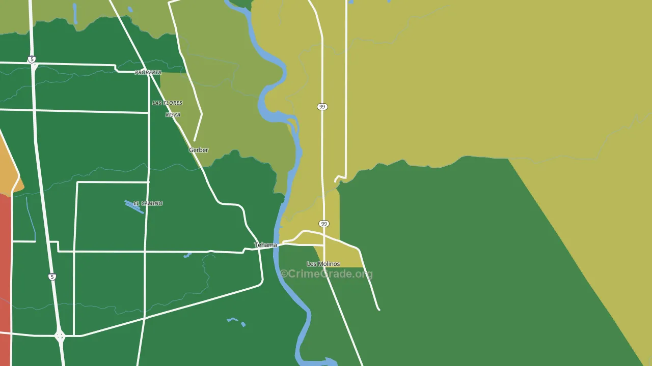 Los Molinos, CA Map of Drug-Related Crime Rates
