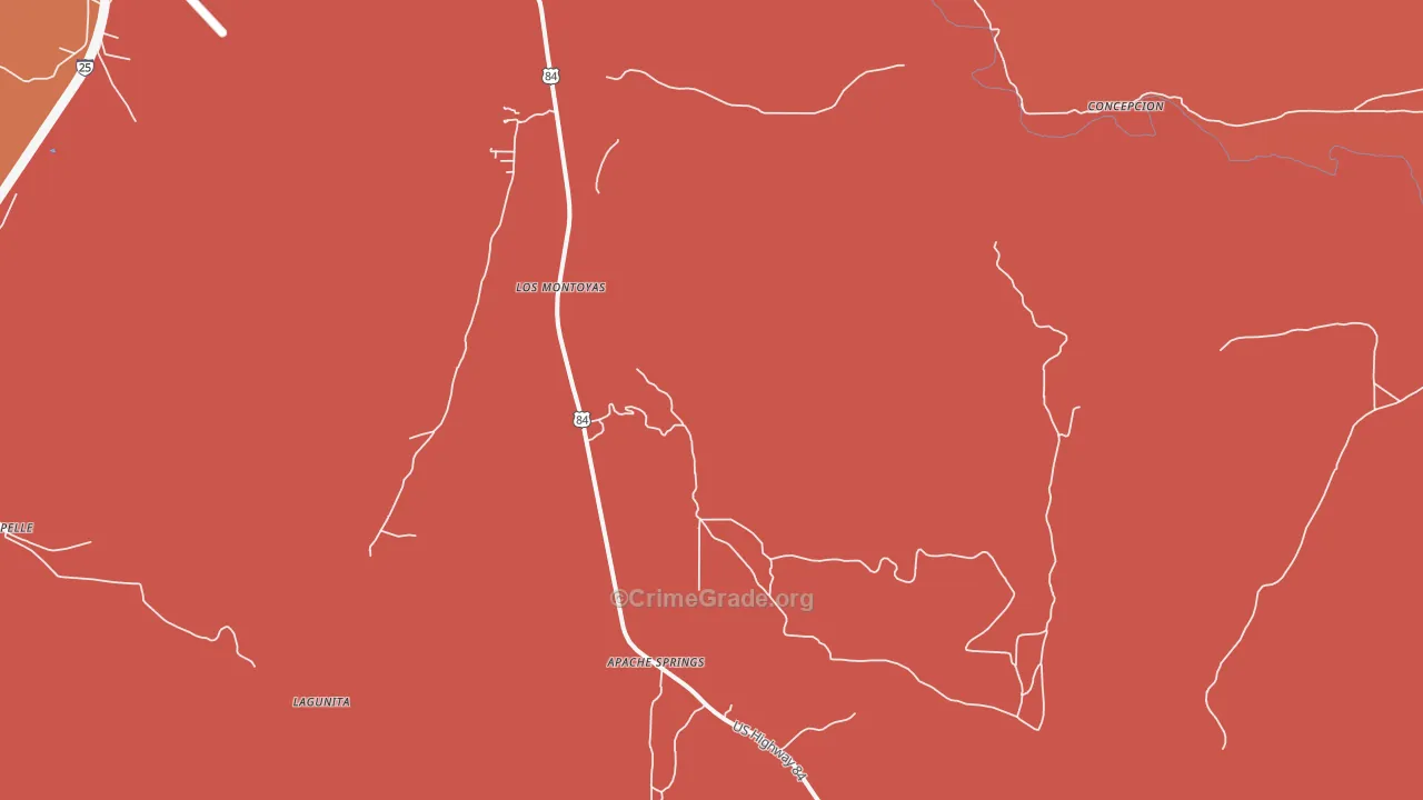 Los Montoyas, NM Map of Drug-Related Crime Rates