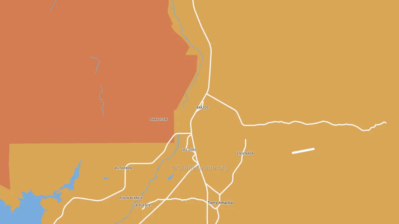 Los Ojos, NM Map of Drug-Related Crime Rates