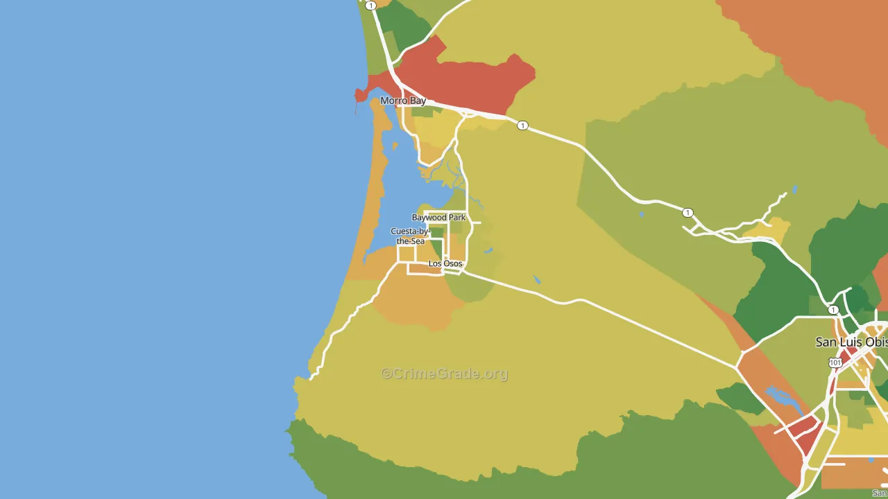 Los Osos, CA Map of Drug-Related Crime Rates