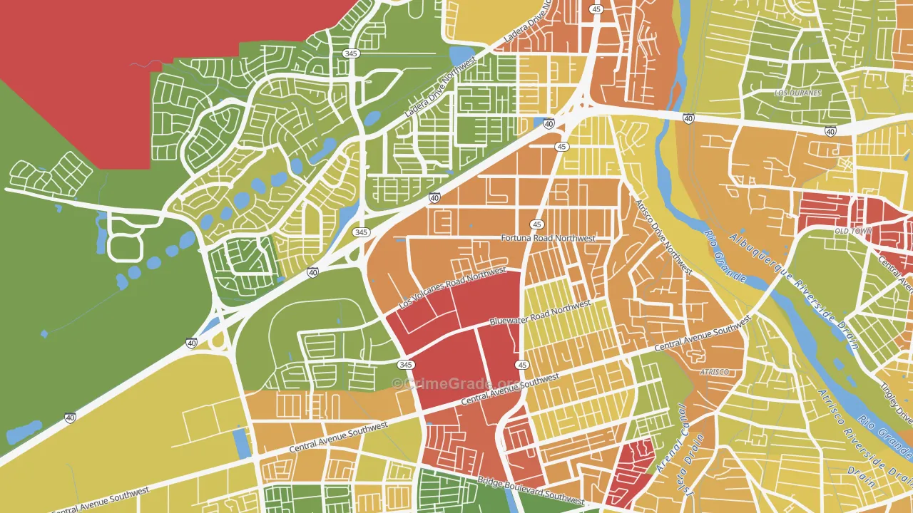 Los Volcanes, Albuquerque, NM Map of Drug-Related Crime Rates