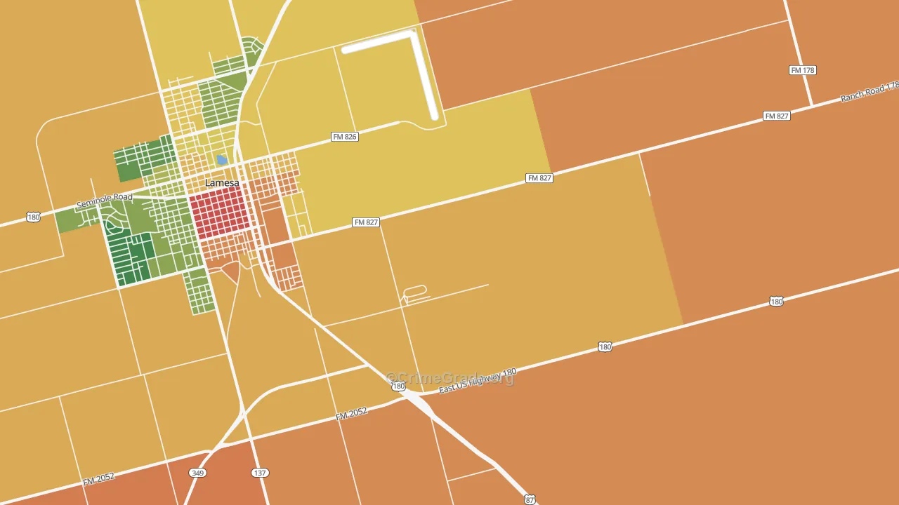 Los Ybanez, TX Map of Drug-Related Crime Rates