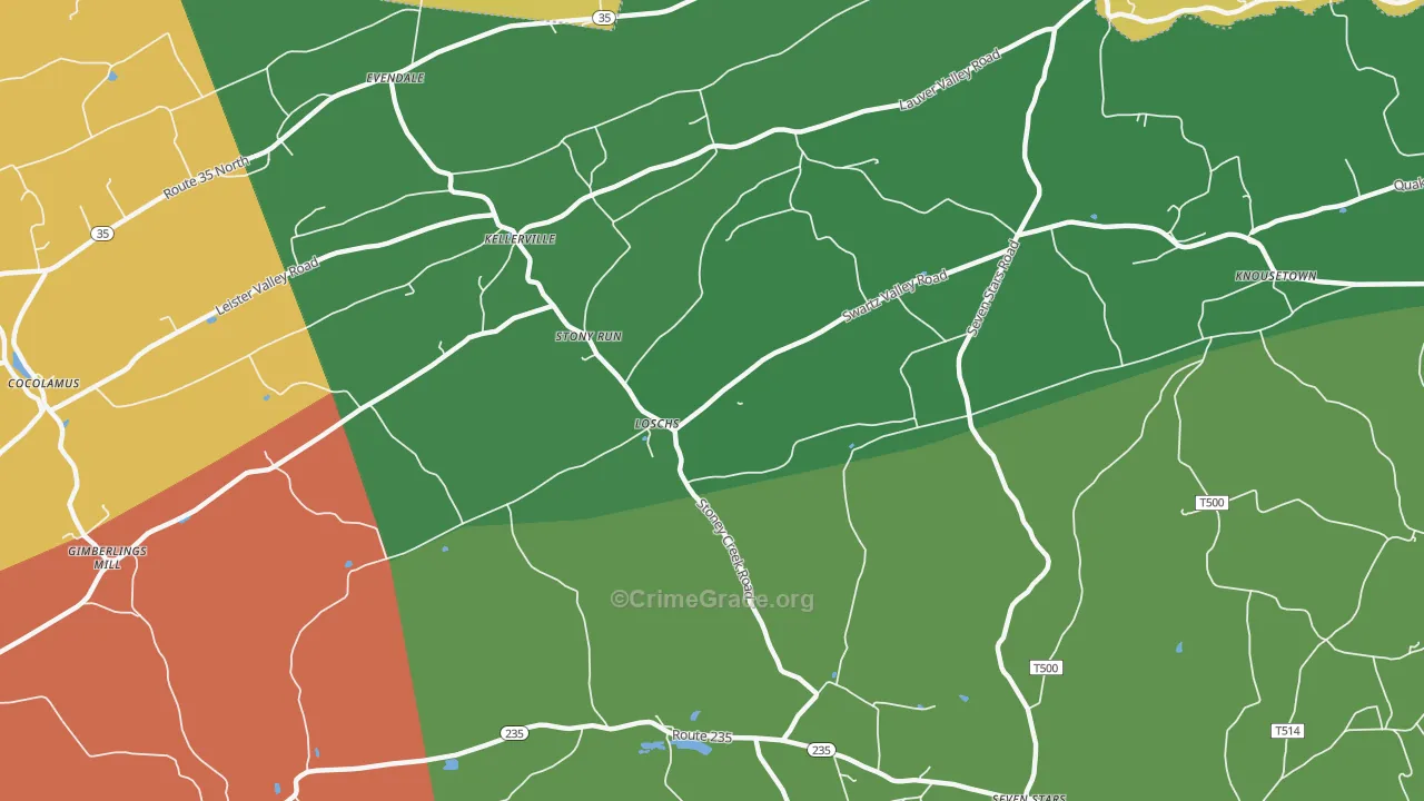 Loschs, PA Map of Drug-Related Crime Rates