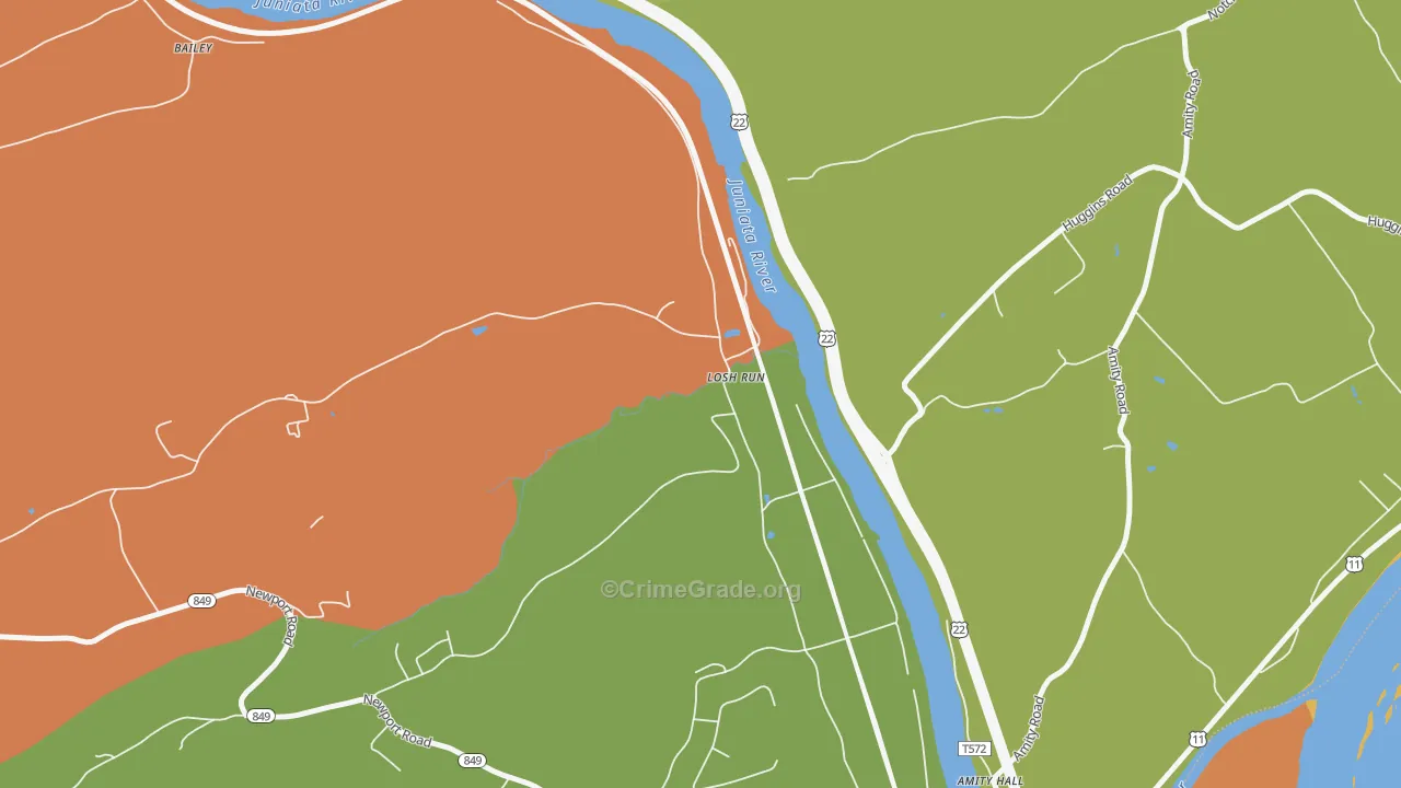 Losh Run, PA Map of Drug-Related Crime Rates