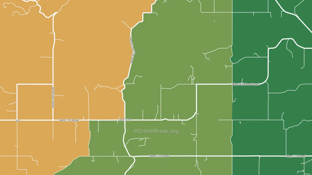Lost City, OK Map of Drug-Related Crime Rates