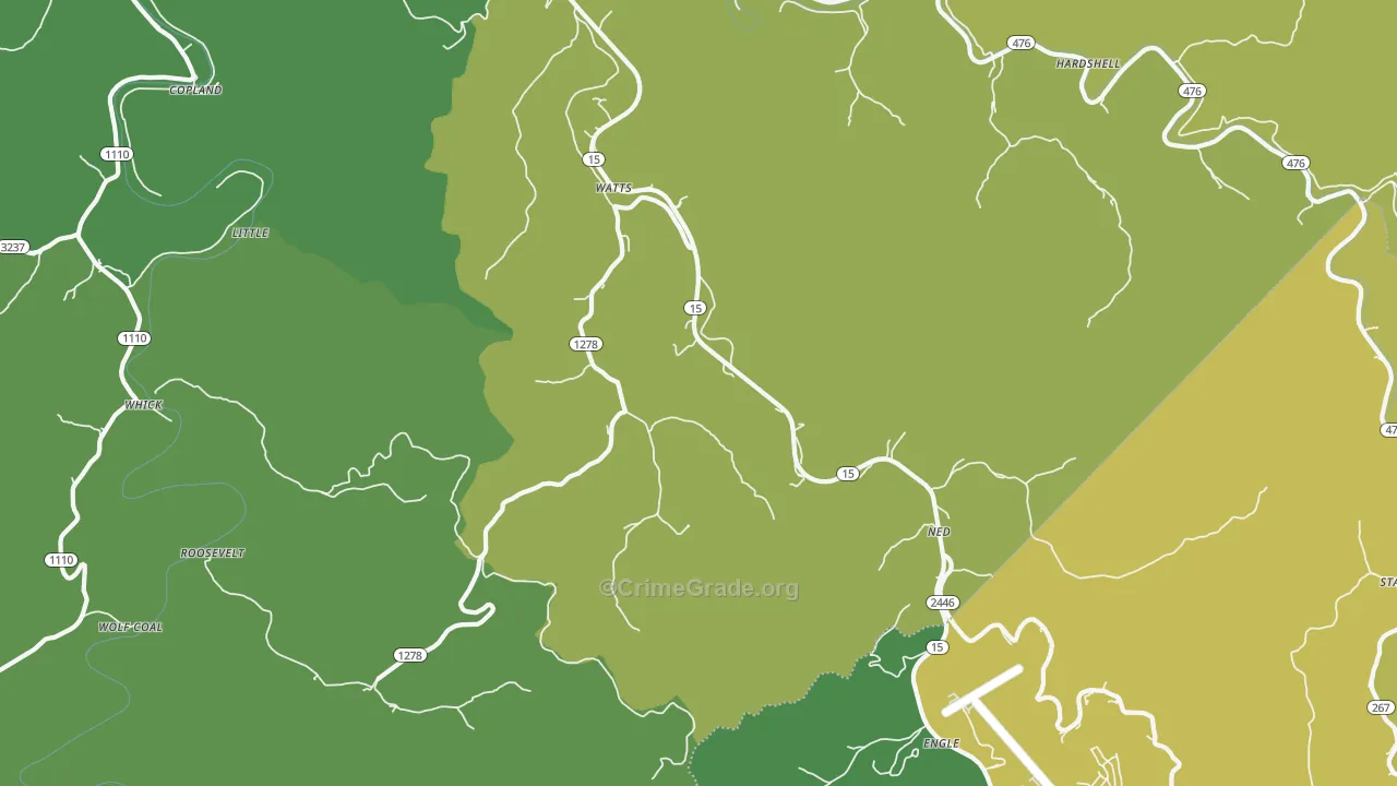 Lost Creek, KY Map of Drug-Related Crime Rates