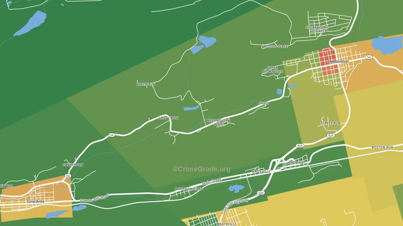 Lost Creek, PA Map of Drug-Related Crime Rates
