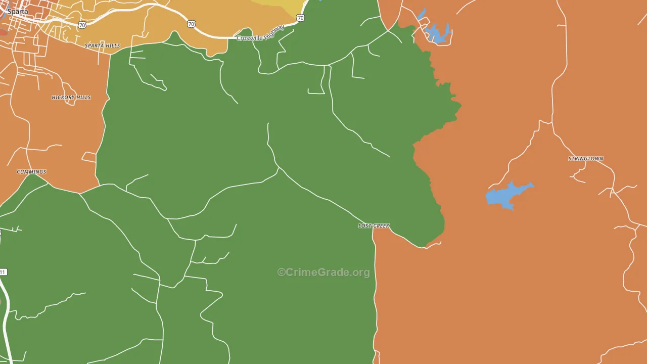 Lost Creek, TN Map of Drug-Related Crime Rates