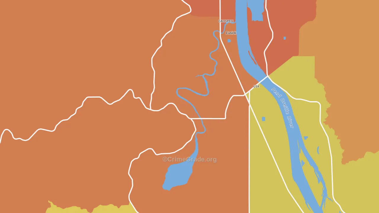 Lost Creek, WA Map of Drug-Related Crime Rates
