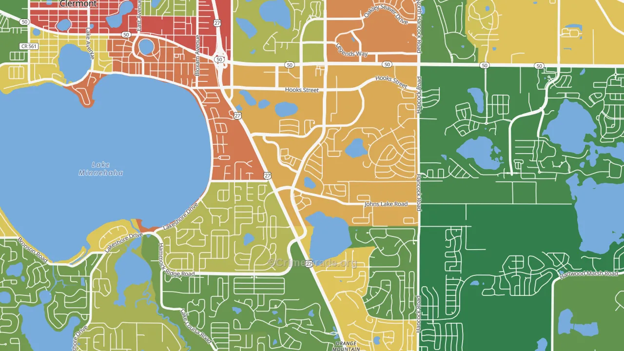 Lost Lake, Clermont, FL Map of Drug-Related Crime Rates
