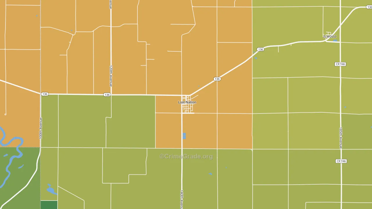 Lost Nation, IA Map of Drug-Related Crime Rates