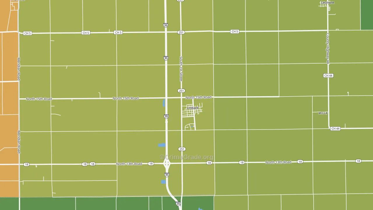 Lostant, IL Map of Drug-Related Crime Rates