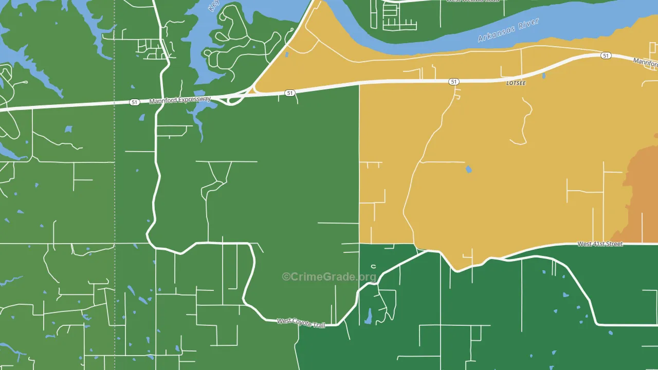 Lotsee, OK Map of Drug-Related Crime Rates