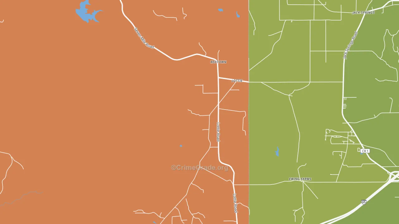 Lottie, AL Map of Drug-Related Crime Rates