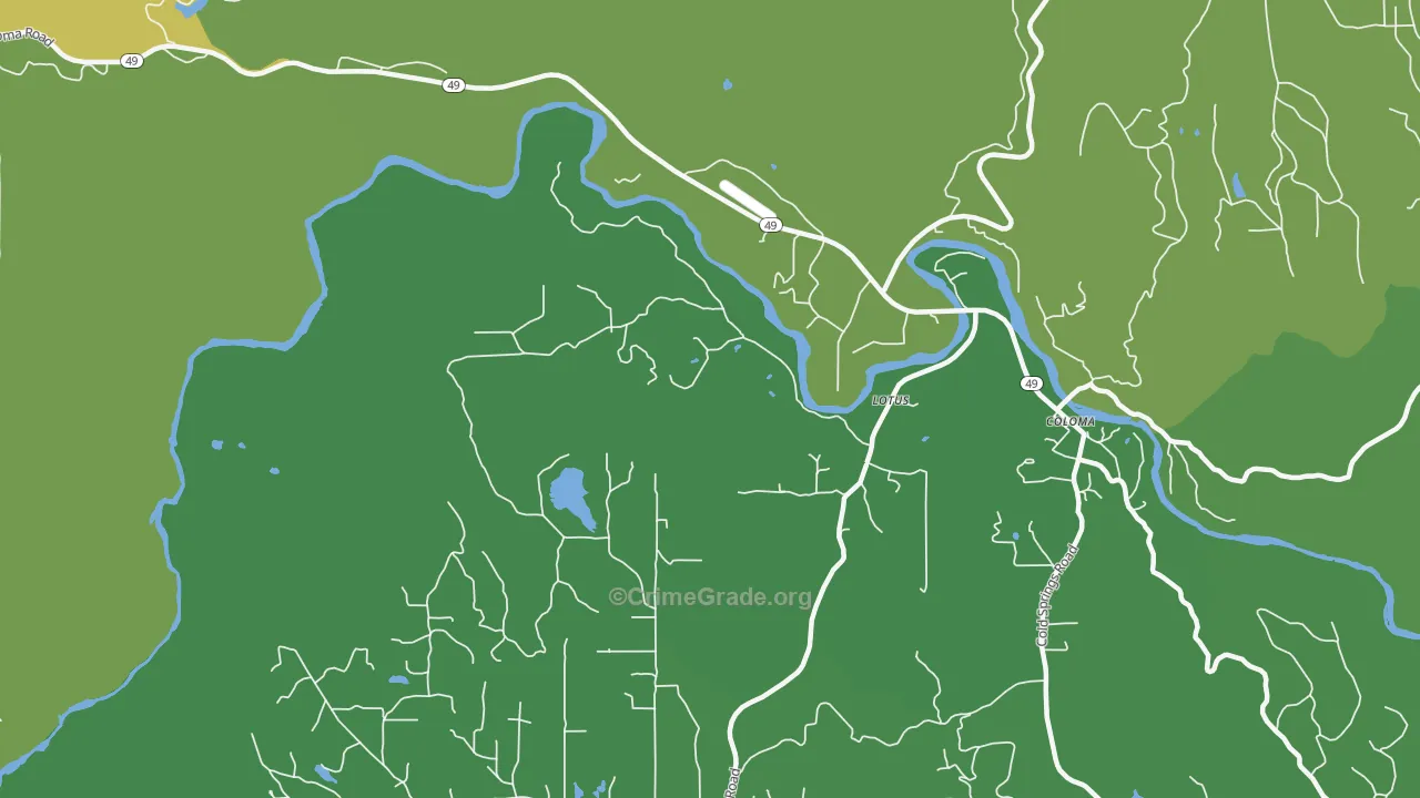 Lotus, CA Map of Drug-Related Crime Rates