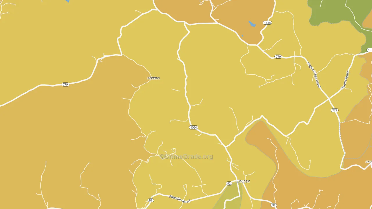 Louden, KY Map of Drug-Related Crime Rates