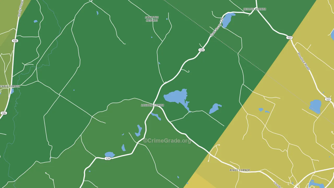 Loudon Center, NH Map of Drug-Related Crime Rates