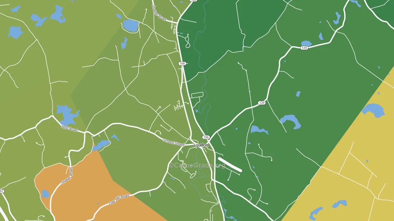 Loudon, NH Map of Drug-Related Crime Rates