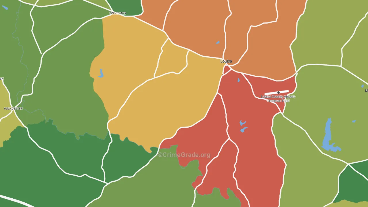 Louisa, VA Map of Drug-Related Crime Rates