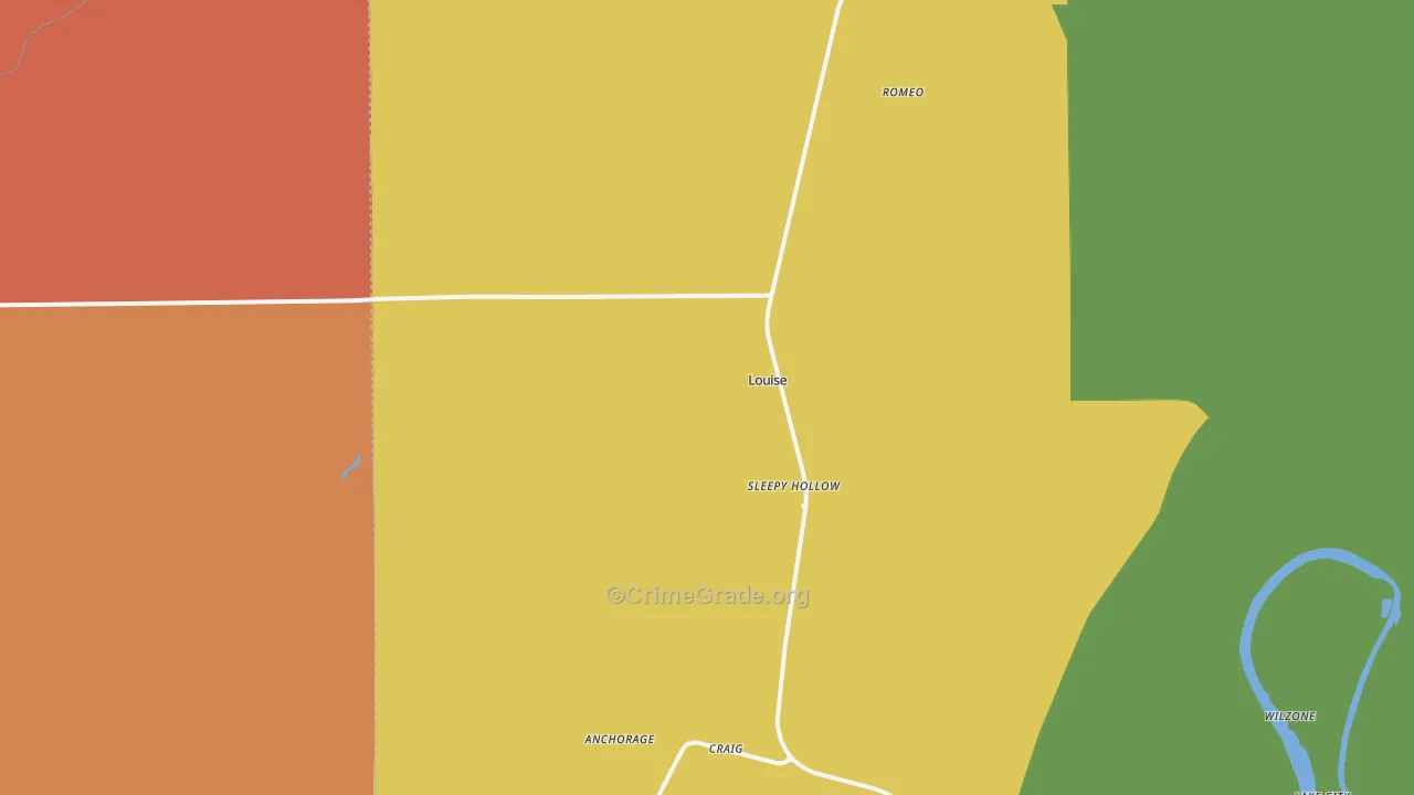 Louise, MS Map of Drug-Related Crime Rates