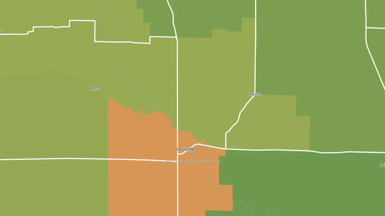 Louisville, IL Map of Drug-Related Crime Rates