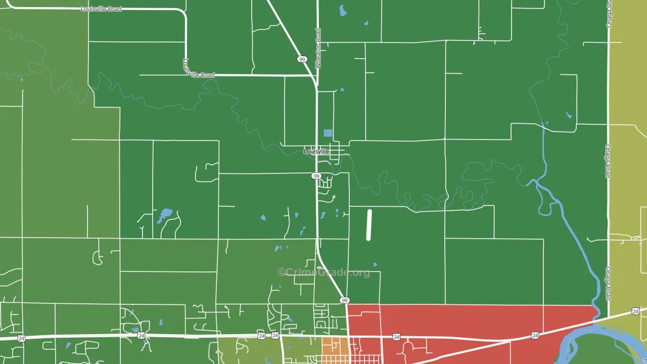 Louisville, KS Map of Drug-Related Crime Rates