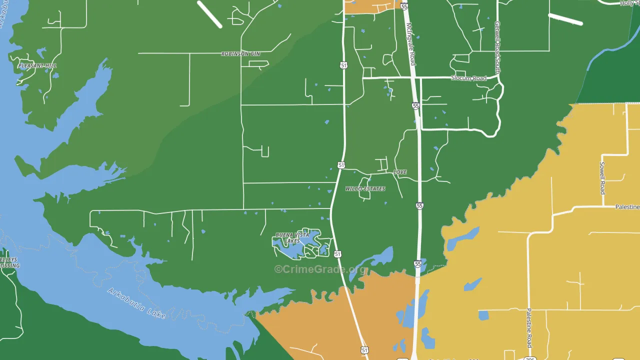 Love, MS Map of Drug-Related Crime Rates