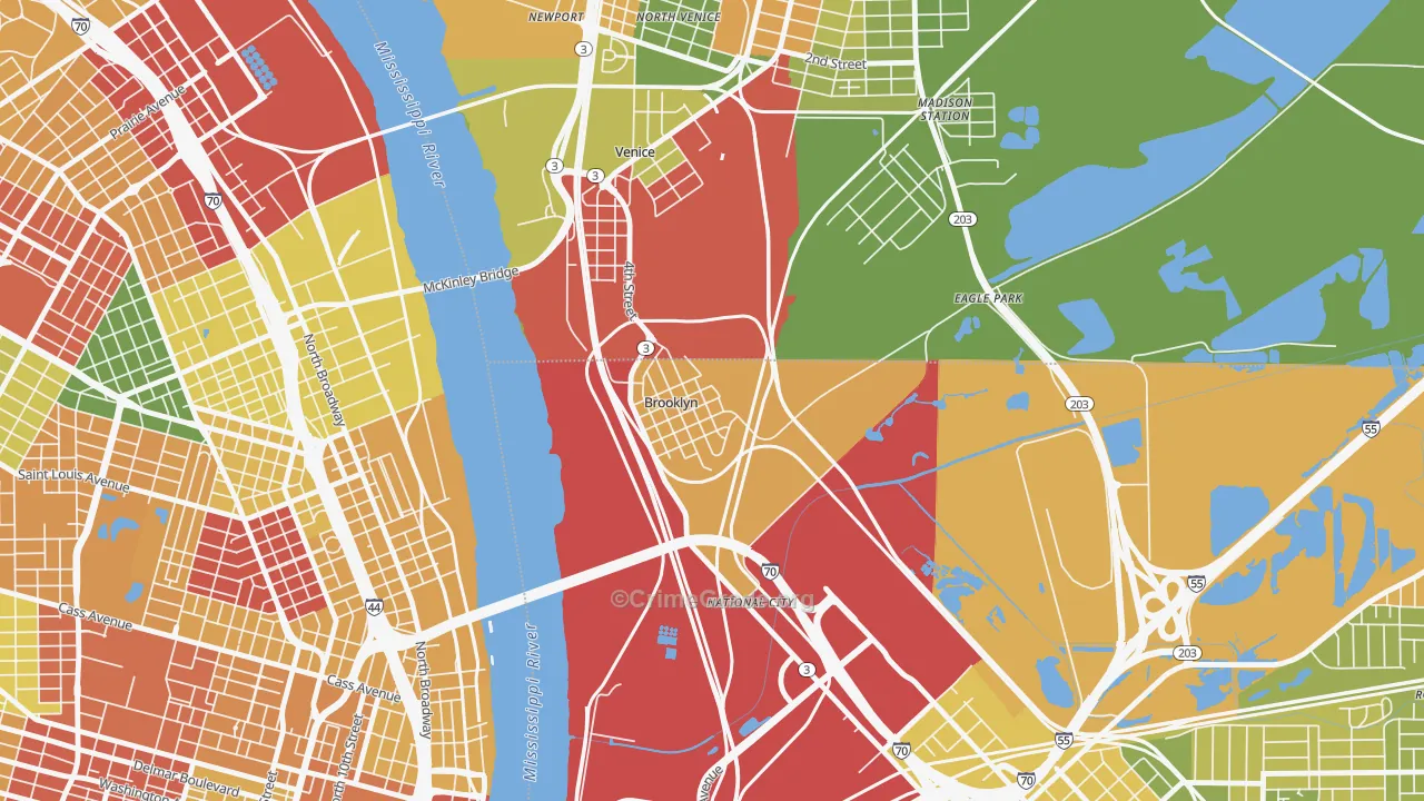 Lovejoy, IL Map of Drug-Related Crime Rates